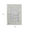 HomeRoots 532024 8 x 10 ft. Blue Floral Power Loom Rectangle Area Rug view 3