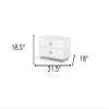 HomeRoots 491582 19 in. White Two Drawer Nightstand view 3