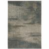 HomeRoots 508124 10 x 13 ft. Gray & Teal Blue Abstract Power Loom Stain Resistant Rectangle Area Rug, Rectangular view 1