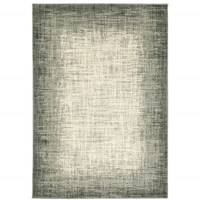 HomeRoots 509718 10 x 13 ft. Gray Beige & Blue Power Loom Stain Resistant Rectangle Area Rug