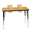 Toddler Tables 2-Seat Feeding Table, Oak Top, Sand Seats view 1