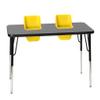 Toddler Tables 2-Seat Feeding Table, Gray Glace Top, Yellow Seats view 1