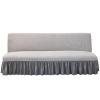 Aliuciku Futon Sofa Bed Cover Armless Sofa Seat Covers Armless Sofa Bed Slipcover for 2-3 Seater Folding Sofa Bed (Color : LightGrey, Size : Large) view 1