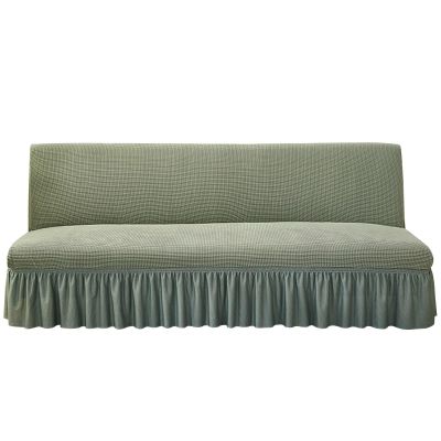 Aliuciku Futon Sofa Bed Cover Armless Sofa Seat Covers Armless Sofa Bed Slipcover for 2-3 Seater Folding Sofa Bed (Color : Green, Size : Large)