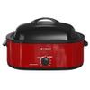 20 Quart Roaster OvenElectric Turkey Roaster Oven with Defrost & Warm Function, Adjustable Temperature, Removable Pan & Rack, Stainless Steel, Red view 1