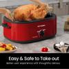 20 Quart Roaster OvenElectric Turkey Roaster Oven with Defrost & Warm Function, Adjustable Temperature, Removable Pan & Rack, Stainless Steel, Red view 4
