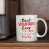 Best Volunteer Ever Ceramic Coffee Mug Gifts for Birthday Christmas, Personalized Volunteer White Coffee Cup 11 Oz 15 Oz, Best Volunteer Travel Mug, Custom Name Volunteering Appreciation Mugs Cups view 3