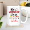 Best Volunteer Ever Ceramic Coffee Mug Gifts for Birthday Christmas, Personalized Volunteer White Coffee Cup 11 Oz 15 Oz, Best Volunteer Travel Mug, Custom Name Volunteering Appreciation Mugs Cups view 4