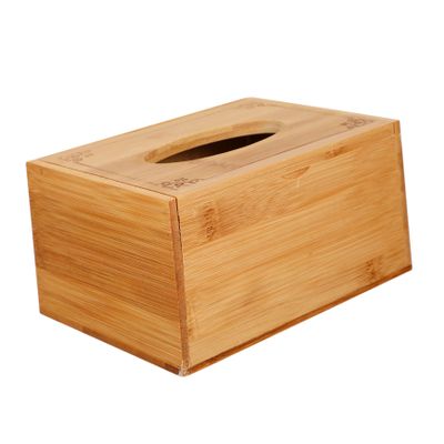 Ciieeo Rectangle Tissue Box Bamboo Storage Container Multi-Functional Napkin Holder for Space