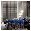 UOIO Elegant Green Silky Satin Egyptian Cotton Duvet Cover Set Italy Luxury Chic Lace Bedding Set Cotton with Bed Sheet Pillowcases,Cotton Duvet, zq-11042 view 2