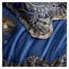 UOIO Elegant Green Silky Satin Egyptian Cotton Duvet Cover Set Italy Luxury Chic Lace Bedding Set Cotton with Bed Sheet Pillowcases,Cotton Duvet, zq-11042 view 4