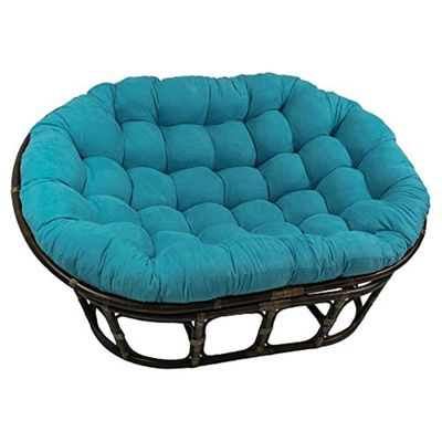 Maykoosh Double Papasan Chair - Rattan Lounge Chair with Cushion - Comfy Living Room Seating