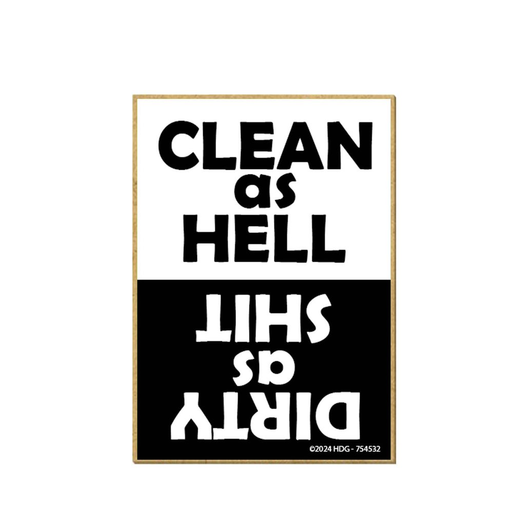 Honey Dew Gifts, Clean as Hell Dirty as Hell, Dishwasher Magnet, Funny Dishwasher Magnet Clean Dirty Sign, Clean and Dirty Dishwasher Magnet, Dishwasher Accessories, 2.5 inch by 3.5 Inch, 754532