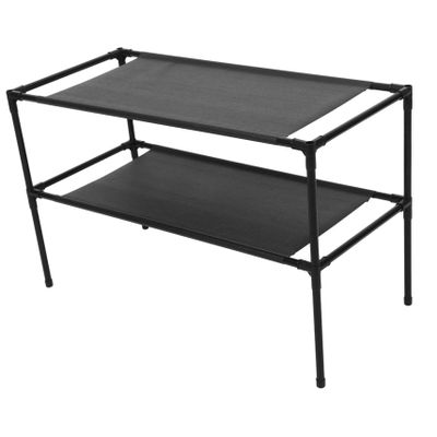 MOLUCKFU Shoe Storage Rack Layers Home Shoes Holder Space-Saving Easy to Clean Black