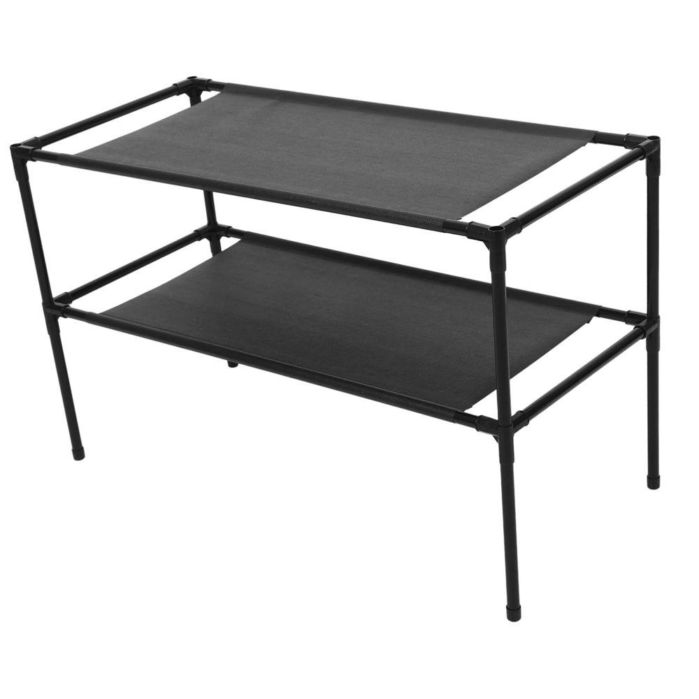 MOLUCKFU Shoe Storage Rack Layers Home Shoes Holder Space-Saving Easy to Clean Black