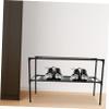 MOLUCKFU Shoe Storage Rack Layers Home Shoes Holder Space-Saving Easy to Clean Black view 2