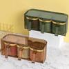 VhoMes Salt Container,Suger Bowl,Spice tin,Seasoning Box Set Household Combined Kitchen Storage Box Jar Seasoning Bottle Salt Shaker Seasoning Seasoning Jar (Color : Green) (Color : Brown) view 4