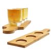 GeRRiT 2.7 Inches Dia Base Beer Tasting Flight Set Wine Glasses Flight Boards Jars Serving Paddles (Square, 4) Square 3 Slots, 3.5W x 15.5L view 1