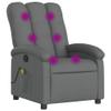 vidaXL Adjustable Dark Gray Fabric Massage Recliner - Comfort Manual Reclining Armchair with Vibration Massage, Side Pocket & Sturdy Frame view 1