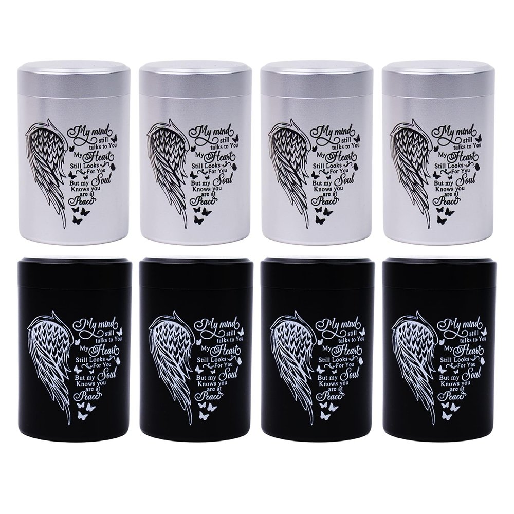 3 Inches Small Urns for Human Ashes Set of 8 Mini Urns for Sharing Small Keepsake Urns Memorial Ashes Holder-Wing