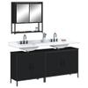 vidaXL 3-Piece Bathroom Furniture Set - Engineered Wood - Includes Black Wall-Mounted Mirror Cabinet and 2 Sink Cabinets, Ample Storage, Modern Design view 2