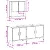 vidaXL 3-Piece Bathroom Furniture Set - Engineered Wood - Includes Black Wall-Mounted Mirror Cabinet and 2 Sink Cabinets, Ample Storage, Modern Design view 3