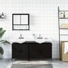 vidaXL 3-Piece Bathroom Furniture Set - Engineered Wood - Includes Black Wall-Mounted Mirror Cabinet and 2 Sink Cabinets, Ample Storage, Modern Design view 4