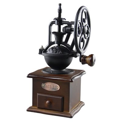 Zerodeko Vintage Manual Coffee Burr Compact Hand Crank Bean Mill for Home Travel and Office Use Stylish Coffee Bean Grinding
