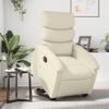 vidaXL Electric Recliner/Lift Chair in Cream Faux Leather - Motorized Armchair with Power Lift/Recline, Side Pocket, Stable Frame for Elderly view 2