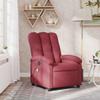 vidaXL Massage Recliner Chair - Wine Red Fabric Adjustable Armchair, 6-Point Vibrating Massage, Side Pocket, Manual Recline up to 135 for Living Room or Lounge view 2