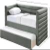 Meridian Furniture BeverlyGreen-T Beverly Collection Modern | Contemporary Twin Daybed with Soft Green Premium Vegan Leather, Deep Channel Tufting, Twin Trundle, 87" W x 43.5" D x 34" H, Green view 3