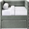 Meridian Furniture BeverlyGreen-T Beverly Collection Modern | Contemporary Twin Daybed with Soft Green Premium Vegan Leather, Deep Channel Tufting, Twin Trundle, 87" W x 43.5" D x 34" H, Green view 4