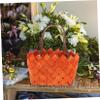 MAGICLULU Elegant Wicker Basket Handle Dried Flower Storage Wooden Basket for Home Decor view 4