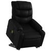 vidaXL Black Faux Leather Stand Up Massage Armchair - Power Lift, Recliner, Adjustable, Vibrating, Elderly Seat with Cup Holders view 1