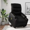vidaXL Black Faux Leather Stand Up Massage Armchair - Power Lift, Recliner, Adjustable, Vibrating, Elderly Seat with Cup Holders view 2