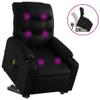 vidaXL Black Faux Leather Stand Up Massage Armchair - Power Lift, Recliner, Adjustable, Vibrating, Elderly Seat with Cup Holders view 3