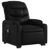 vidaXL Black Faux Leather Stand Up Massage Armchair - Power Lift, Recliner, Adjustable, Vibrating, Elderly Seat with Cup Holders view 4