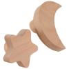 MAGICLULU 2pcs Moon Wall Mounted Xmas Clothes Storage Hook Wooden Star view 1