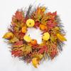 22" Pumpkin & Maple Leaf Fall Wreath on Twig Base view 1