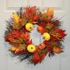 22" Pumpkin & Maple Leaf Fall Wreath on Twig Base view 4