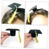 Alipis 1set Graduation Hat Headband Creative Doctoral Cap Hair Clip Headwear for Graduation Decorations Suitable for Adults Boys and Girls for Parties Photo Props view 2