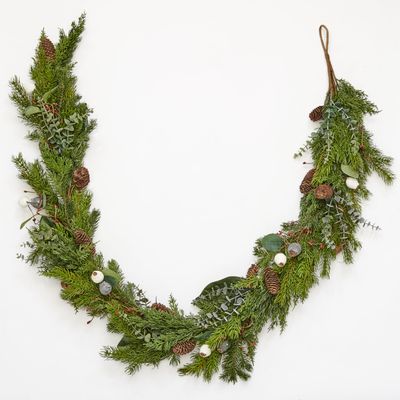 69" Christmas Artificial Evergreen Pine Cypress Pinecones & Fig Garland