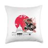 Catzilla Cat Japanese Art Fighting Cat kung Fu Catzilla Throw Pillow view 1