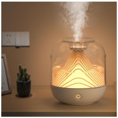 AKYLDI Landscape Design Mini Humidifier, 700ml Portable Humidifier, USB Rechargeable LED Humidifiers for Bedroom, Home, Office,White
