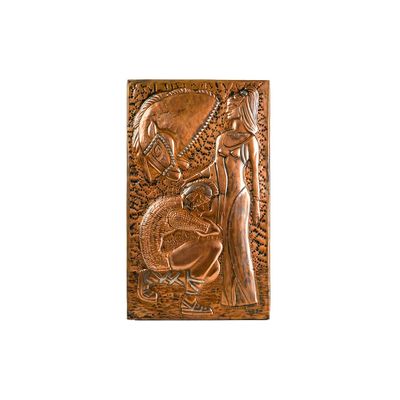 Soldier bend knee (Copper relief), Indoor-Outdoor Wall Decoration