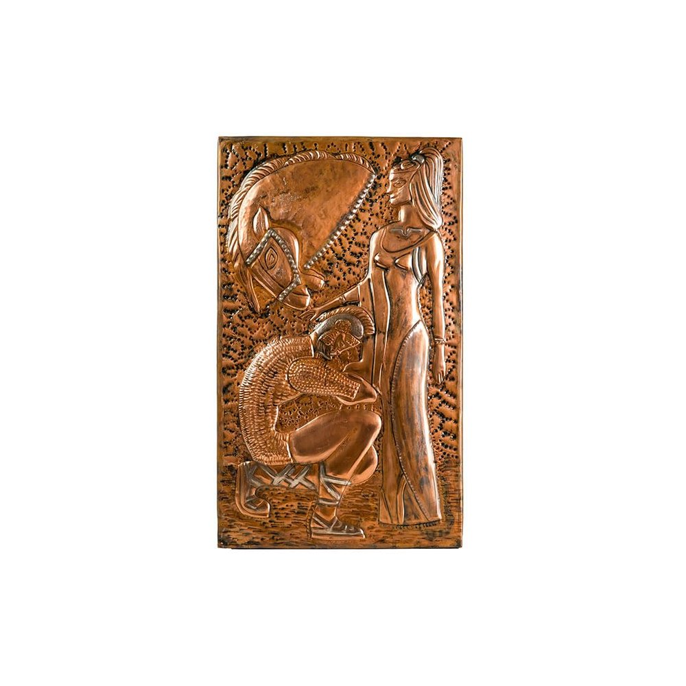 Soldier bend knee (Copper relief), Indoor-Outdoor Wall Decoration