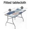 AngelSept Elastic Edge Rectangle Fitted Tablecloth, Blue and Navy Chrysanthemum Flowers Table Cover, for Outdoor Picnic Camping and Indoor Kitchen Dining Party, 4ft - 24 x 48 Inch Rectangle Tight Fit view 2