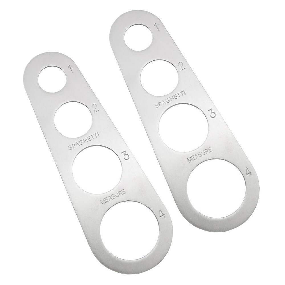 2PCS Stainless Steel Spaghetti Measure Tool Noodle Measuring Tool 4 Holes Pasta Ruler Pasta Measurer Spaghetti Measuring Ruler for Home Kitchen Restaurant