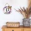 SRongmao Spring Wreaths for Front Door Rustic Farmhouse Wreath Welcome Sign Monogram Initial Letter D Sign Round Wooden Purple Flowers Door Sign for Housewarming Window Wedding 11inch view 4