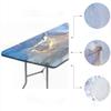 AngelSept Marble Tablecloth for Folding Table Elastic Edge, Blue Gold Marble Table Cover, for Outdoor Picnic Camping and Indoor Kitchen Dining Party, 6ft - 30 x 72 Inch Rectangle Tight Fit view 3